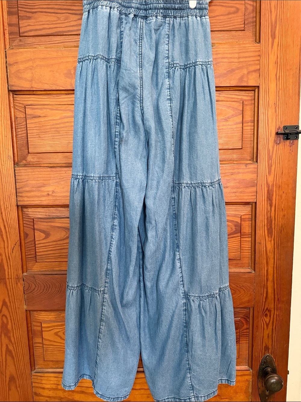 Steve Madden Light Blue Tiered Denim pants - Picture 3 of 4